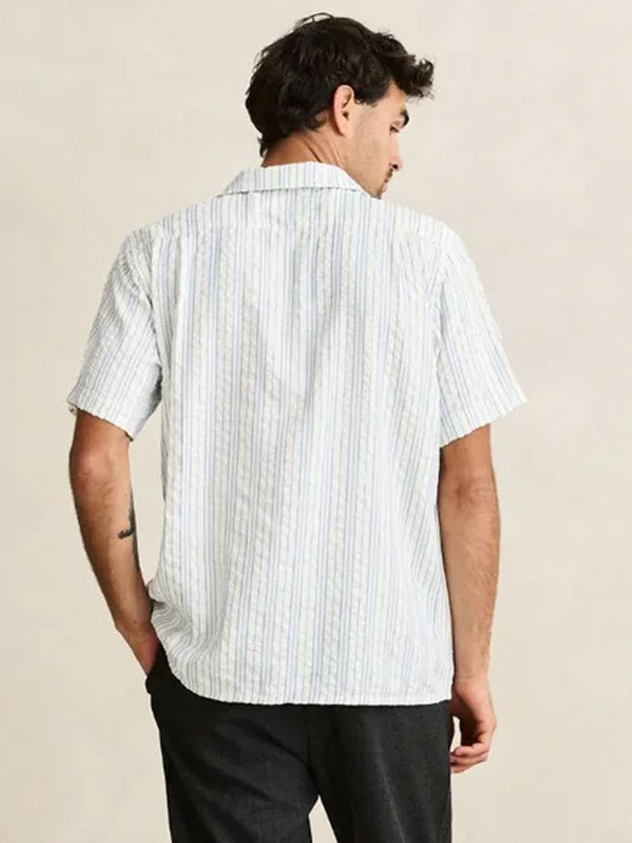 RHYTHM NOVELTY STRIP SHORT-SLEEVE SHIRT - WHITE SHIRTS RHYTHM