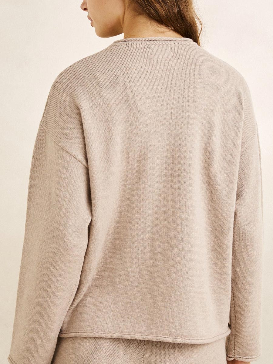 RHYTHM WILLA ROLLED NECK SWEATER - TAUPE SWEATERS RHYTHM