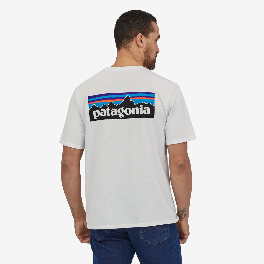 PATAGONIA MENS P-6 LOGO RESPONSIBILI-TEE - WHITE Shirts & Tops PATAGONIA   