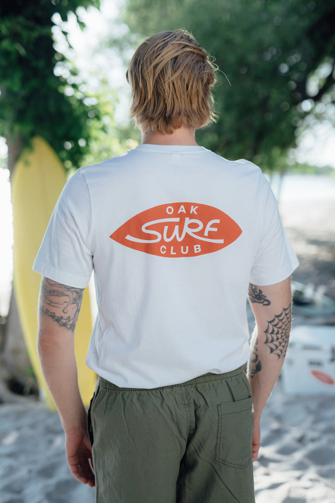 OAK SURF CLUB UNISEX OG TEE - WHITE/RED TSHIRT OAK SURF CLUB   