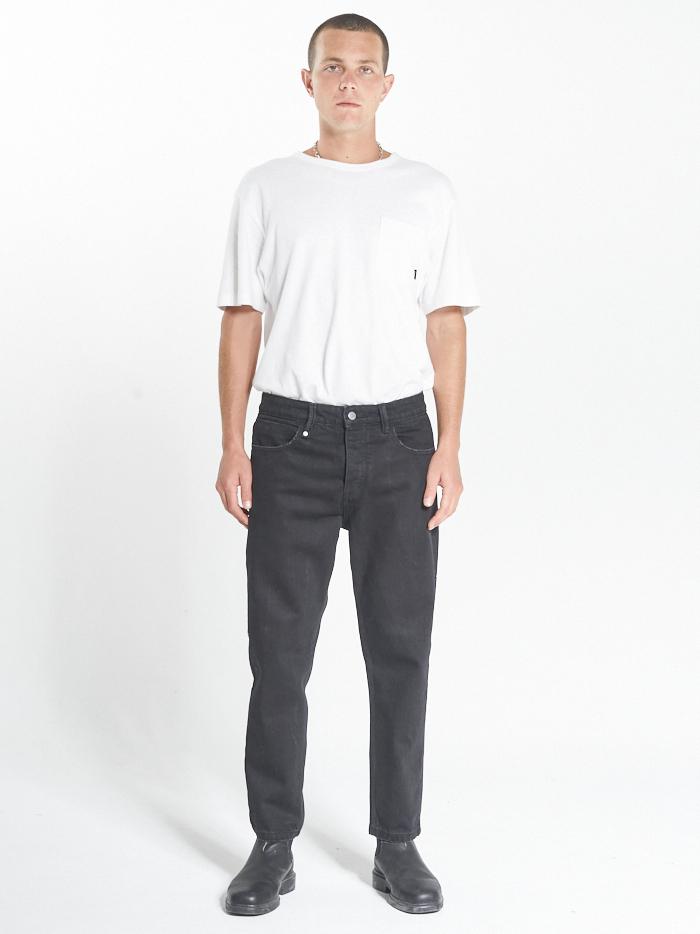 THRILLS CHOPPED DENIM JEAN - BLACK RINSE PANT THRILLS   